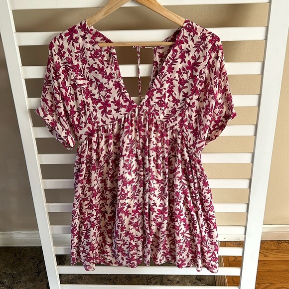 Free People Dresses & Skirts - Free People FloralBaby Doll Mini Flowy Tunic Dress Size XSmall